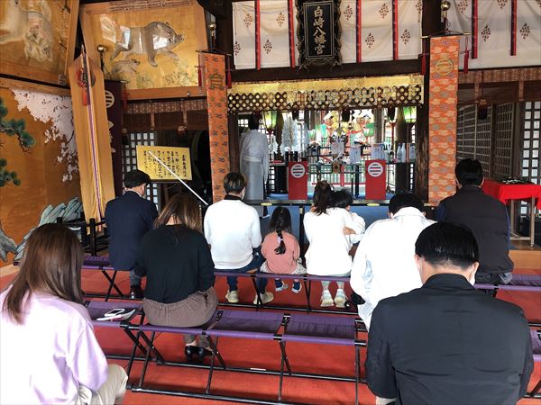 山口県岩国市の家づくりでの地鎮祭の様子です。