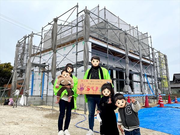 山口県岩国市で新築一戸建ての上棟式を行いました。