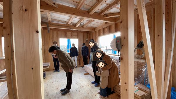 山口県岩国市の注文住宅の上棟式の様子です。