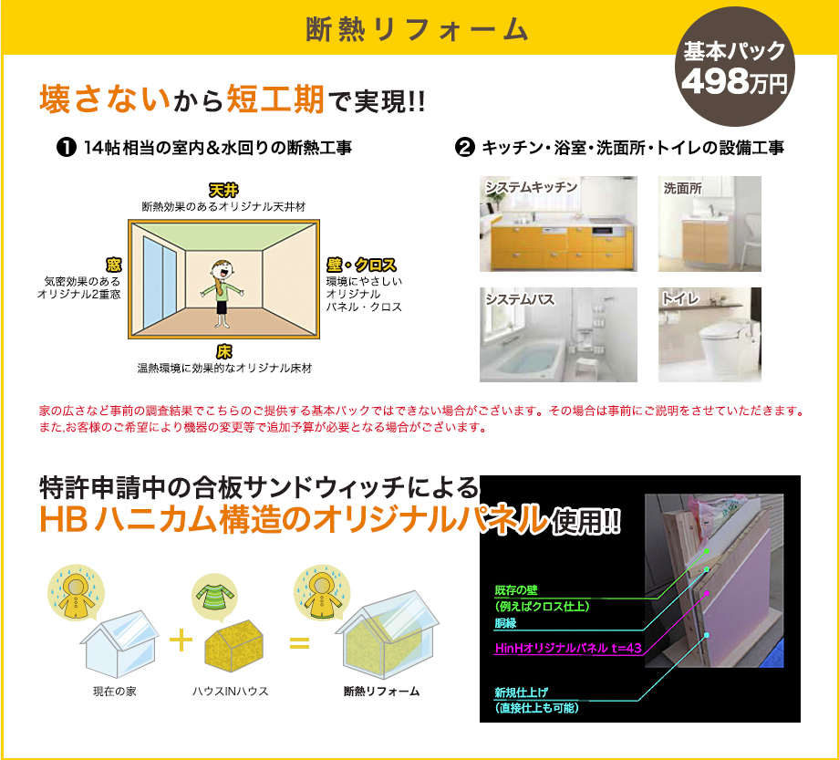 断熱リフォーム 基本パック498万円