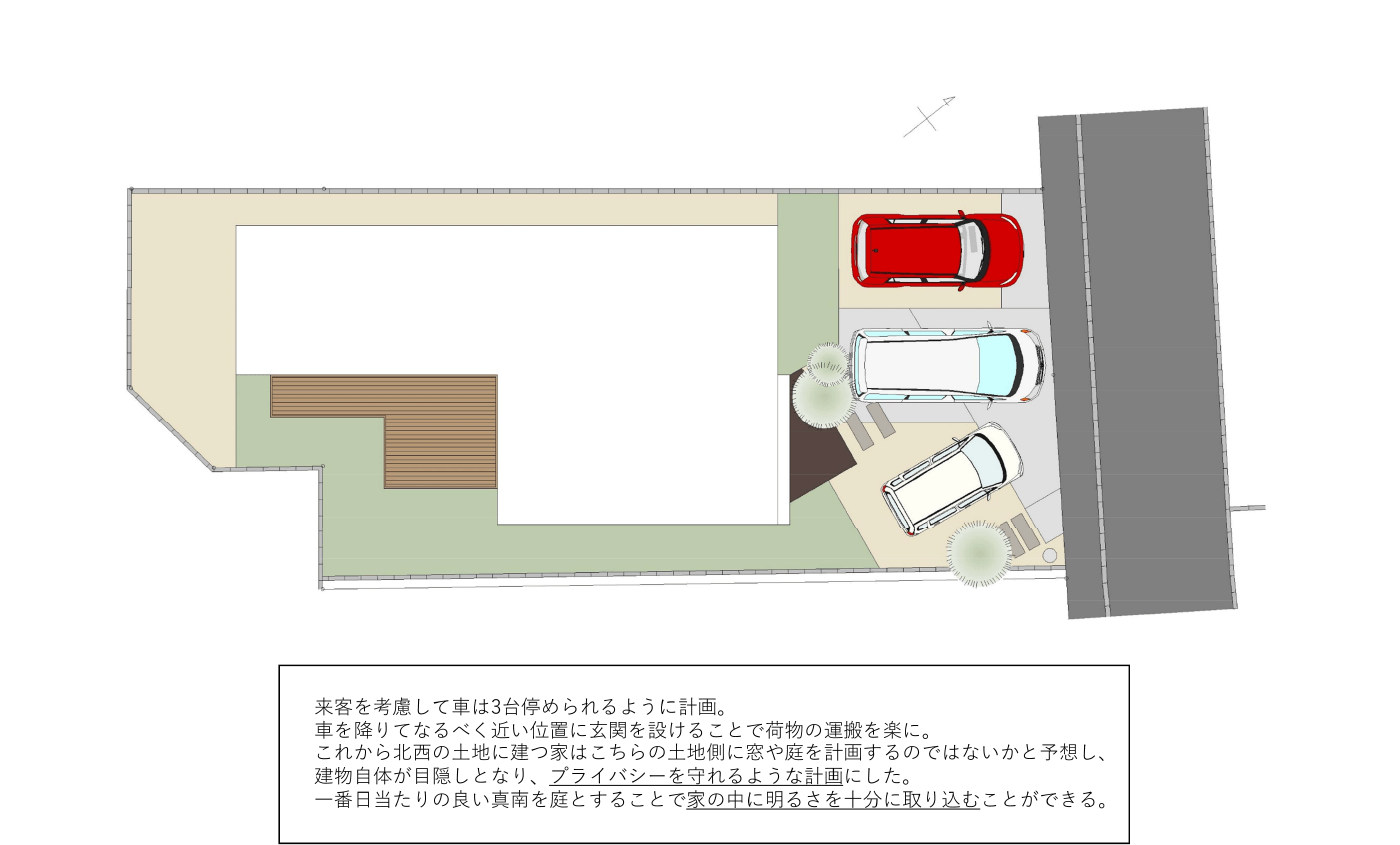 風と陽に開く家・駐車場の画像